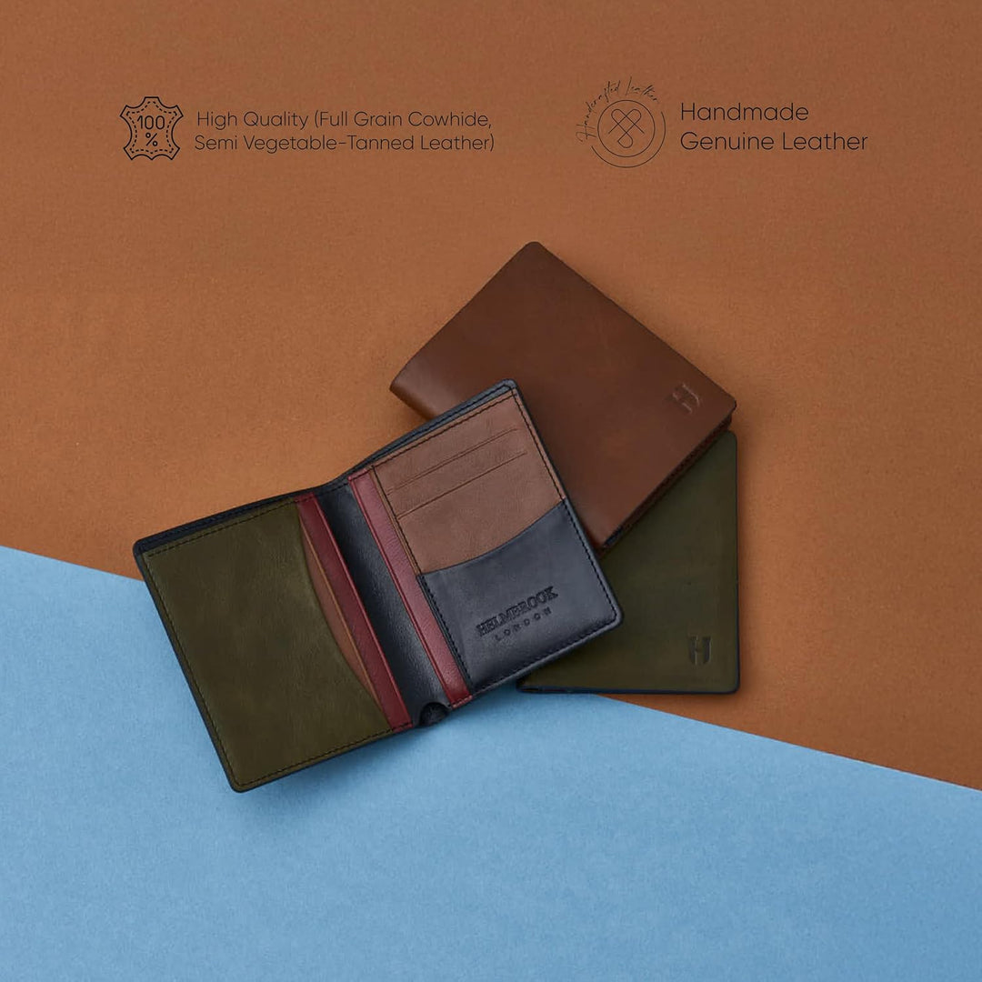 HELMBROOK London Billetera Vertical para Hombres Dayton, Bronceado...