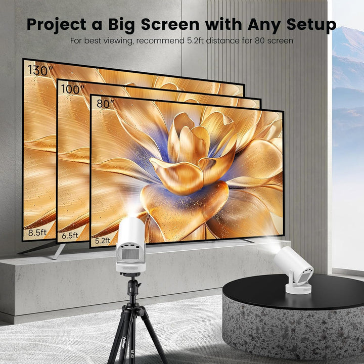 Mini Proyector con WiFi y Bluetooth, Proyector Portátil Inteligente...