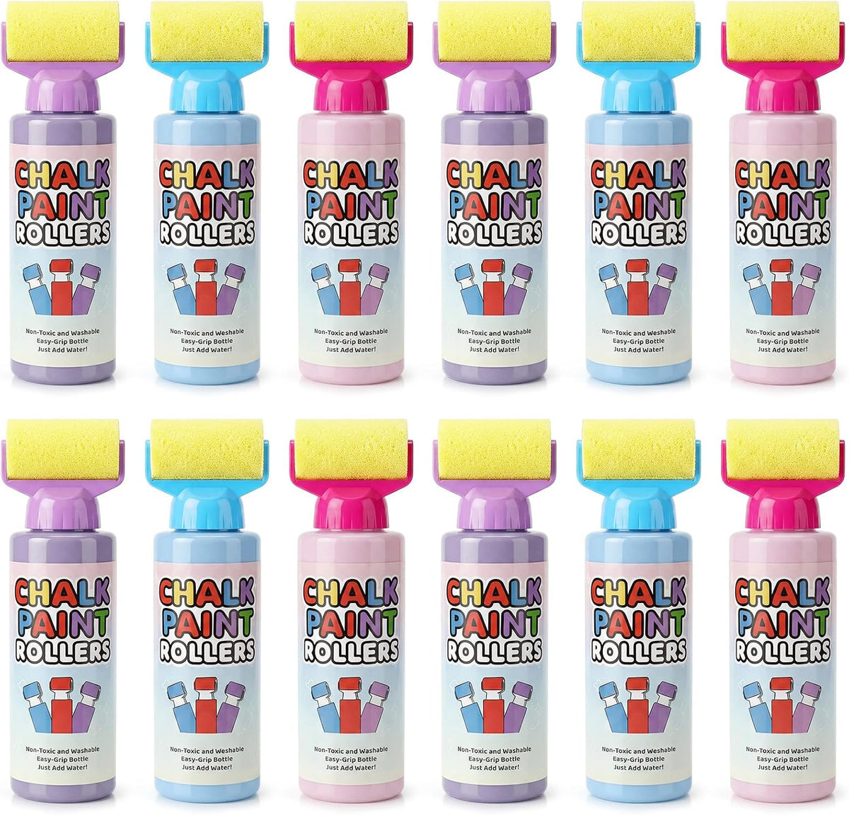Juego de 12 tizas para acera, color rosa, azul, morado