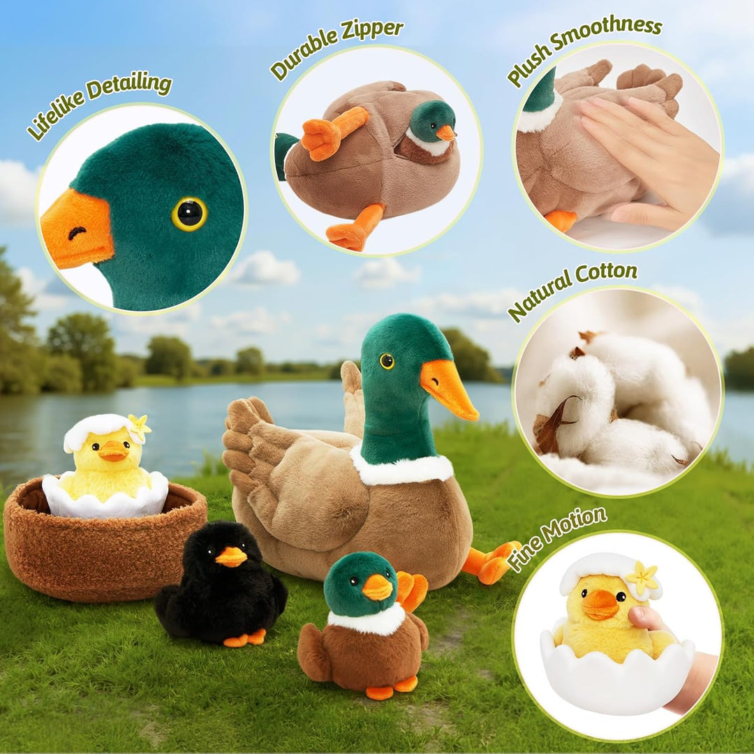OUOZZZ - Peluches de pato 4 en 1 con un nido de pato | Juguetes de...