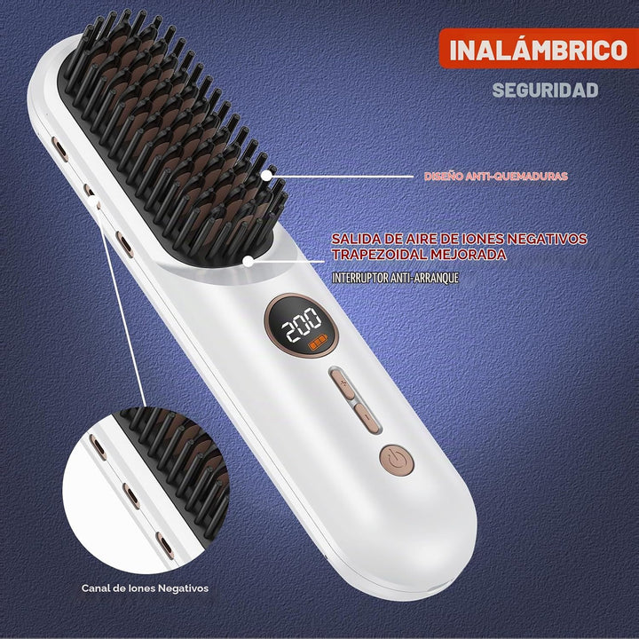 Atopskins Cepillo alisador de cabello inalámbrico, mini cepillo por...