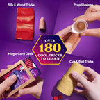 JOVA Klever Kits 180+ Magic Set - My First Magic Trick Kit- Increíble juguete de mago con lecciones de video paso a paso, para niños mayores de 6 años, trucos fáciles de varita y tarjetas de ilusión