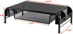 SimpleHouseware. Soporte elevador de escritorio de metal con cajón organizador, Negro Paquete de 2
