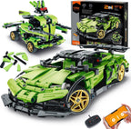 IQKidz Kit de bloques de construcción STEM para niños - Auto de carreras con control remoto y robot de juguete 2 en 1, gran regalo para niños, adolescentes de 6 7 8-12+ años que aman la ingeniería y