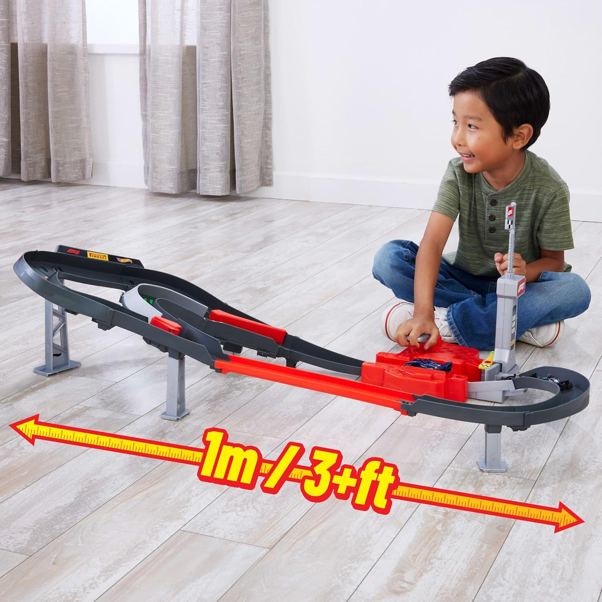 ​Hot Wheels Sprint Race Circuit Track Set con 3 autos de juguete