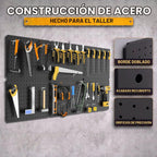 Organizador de pared de herramientas de tablero de clavijas de acero