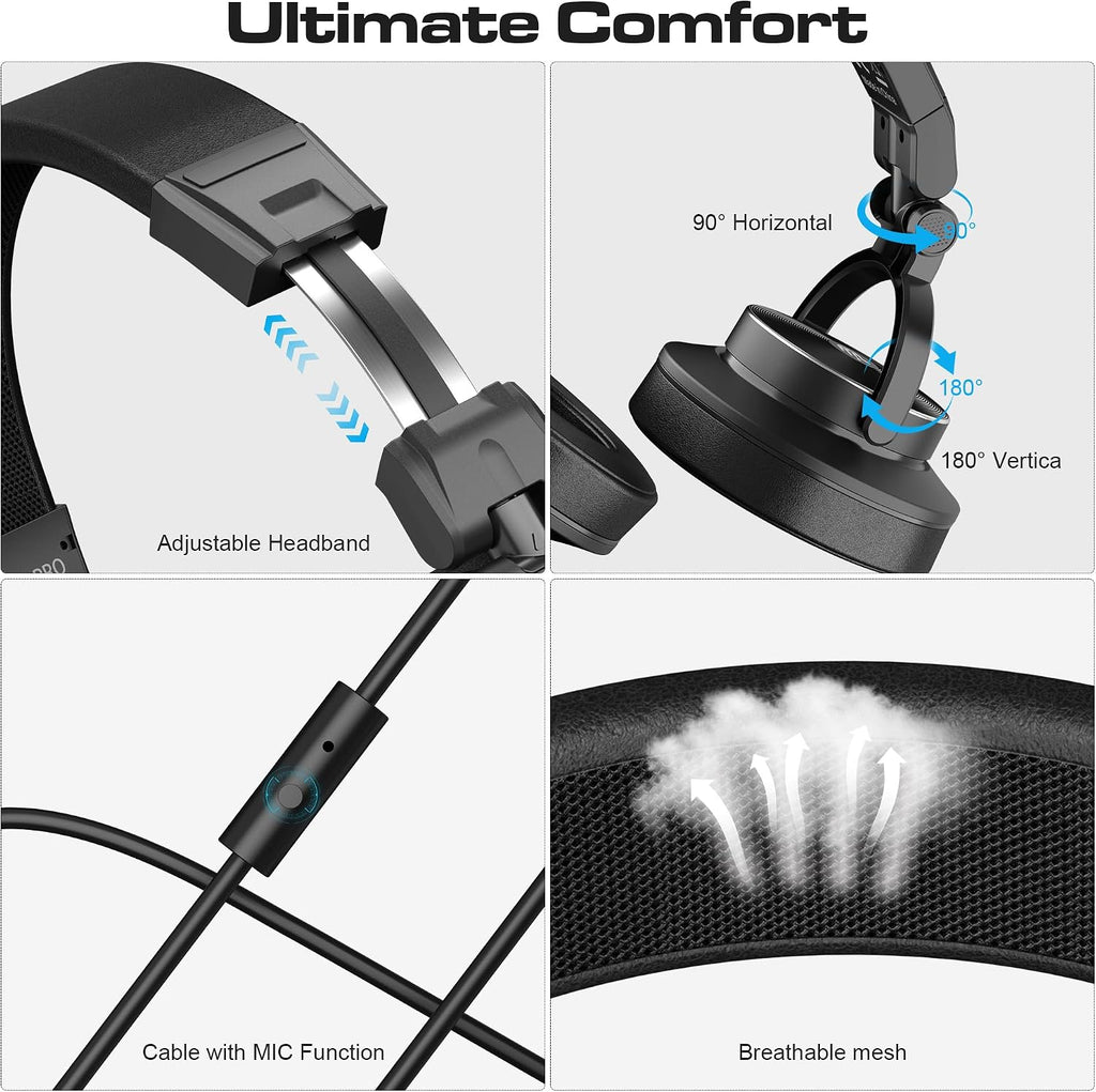 OHAYO Auriculares con cable para monitor de estudio y DJ M20, 1.969 in