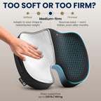 5 STARS UNITED Cojín de asiento, espuma viscoelástica para aliviar el dolor de coxis, soporte ergonómico para coxis, ciática y glúteos, silla de ruedas, oficina, escritorio y silla de juegos