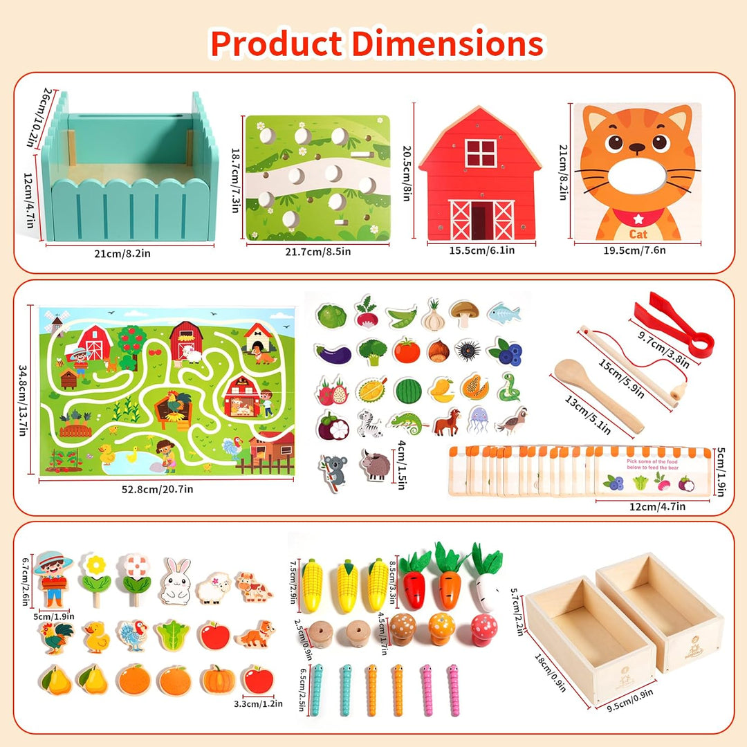 INIFEIDALA Juguetes Montessori para niños y niñas de 2, 3, 4, 5 año...