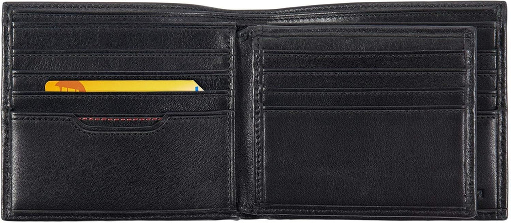 TUMI - Delta Global Center Flip ID Passcase - Billetera de cuero bifold - Accesorio de bloqueo RFID - Múltiples ranuras para tarjetas - 4" x 5" - Negro
