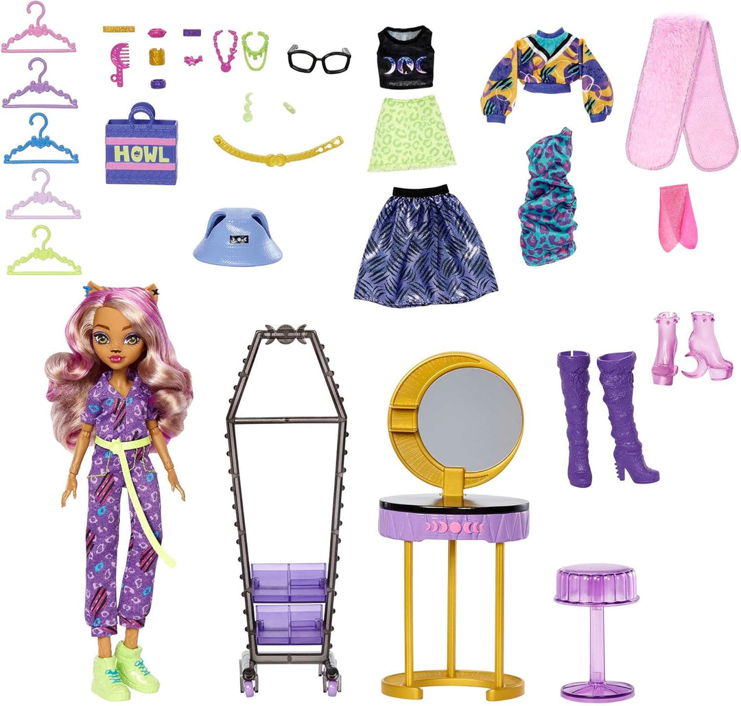 Monster High Muñeca y juego Clawdeen Wolf Boo-tique Studio con acce...