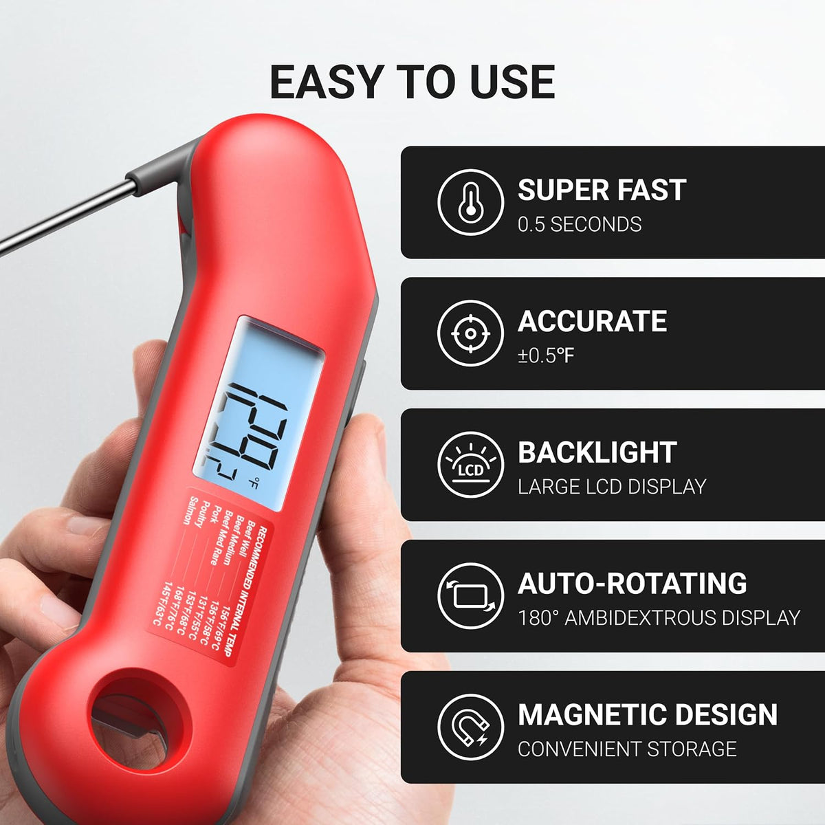 ThermoMaven Termómetro digital profesional de carne de 0,5 segundos