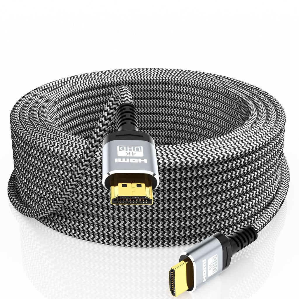 Cable HDMI 4K de 50 pies | Cable HDMI 2.0 de alta velocidad 4K @60Hz 2K 1080P 3D ARC Ethernet | para monitor de TV UHD, portátil, Xbox PS4/PS5 (49.2 ft)