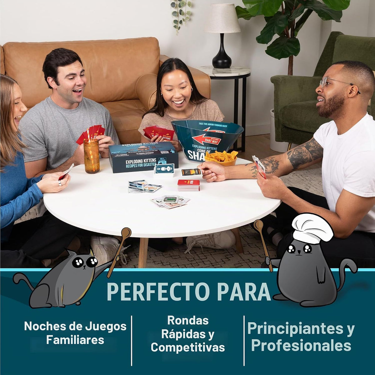 Exploding Kittens Recetas para desastres, 2-5 jugadores, mayores de 7 años