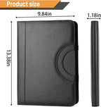 Padfolio - Carpeta de cartera de negocios de cuero vegano con calculadora - Portafolio con cremallera para mujeres y hombres