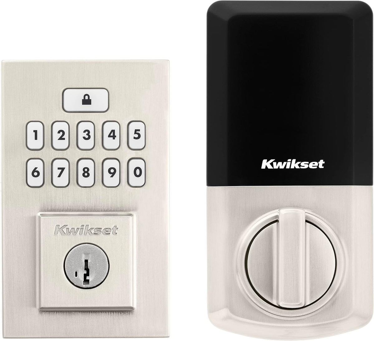Kwikset SmartCode 260 Cerradura Electrónica de Entrada sin Llave con Teclado y Pestillo de Seguridad, con Auto-Bloqueo, Códigos de Usuario Personalizados, Seguridad Avanzada en Níquel Satinado