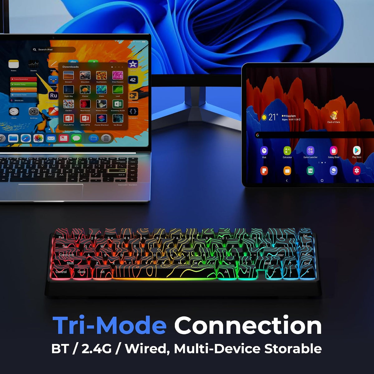 HITIME x XVX M67 - Teclado inalámbrico 60% por ciento, teclado gami...