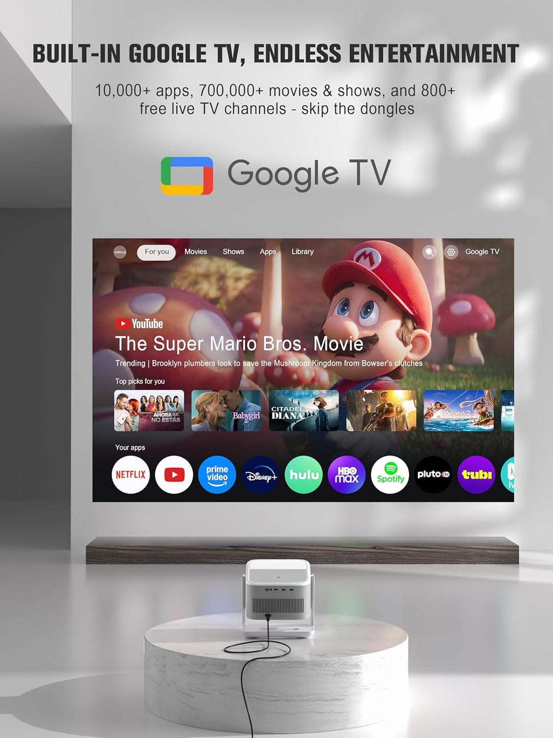【Google TV con Licencia Oficial】Proyector Inteligente 4K con WiFi y...