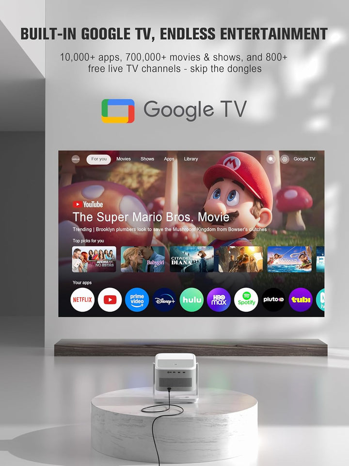【Google TV con Licencia Oficial】Proyector Inteligente 4K con WiFi y...