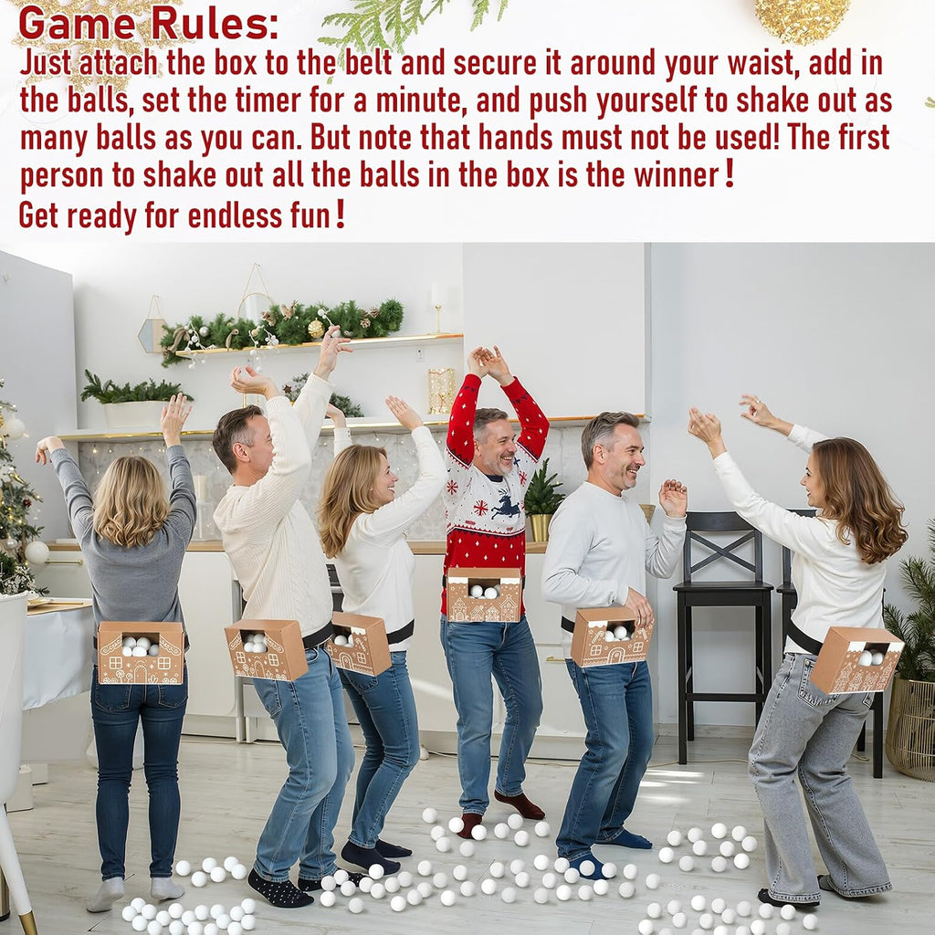 Halloscume Juego de 4 juegos de Navidad, juego de bolas de agitación, casa