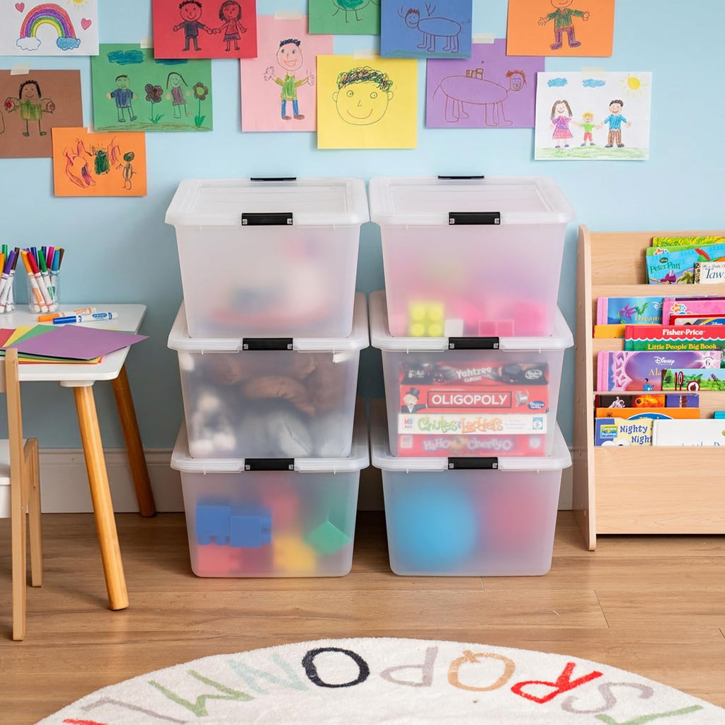 IRIS USA Paquete de 6 cajas de clip de 32.5 cuartos de galón con tapa de