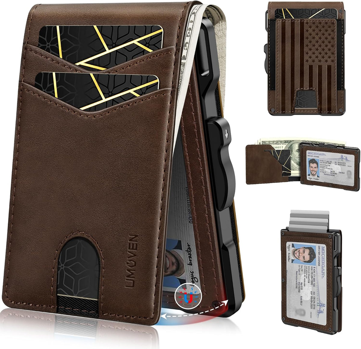 Billetera para hombre minimalista con bloqueo RFID y ranura para tarjetas