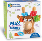 Learning Resources Max el Alce de Habilidades Motoras Finas - 13 Piezas, a partir de 2 años, juguetes de aprendizaje para niños pequeños, juguete de habilidades motoras finas para niños pequeños