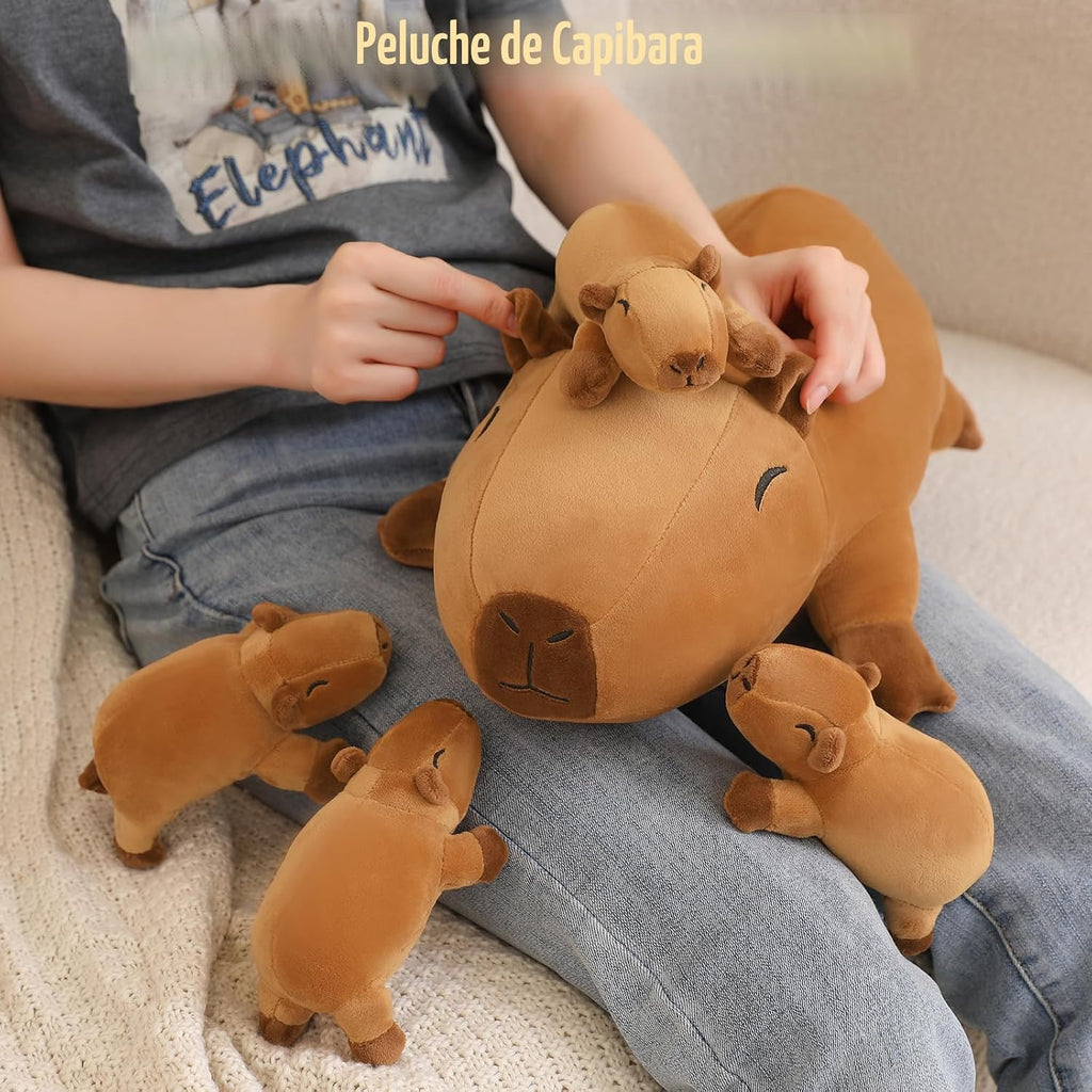 TOYSYM Capybara - Bonita almohada de peluche de Capybara con 4 pelu...