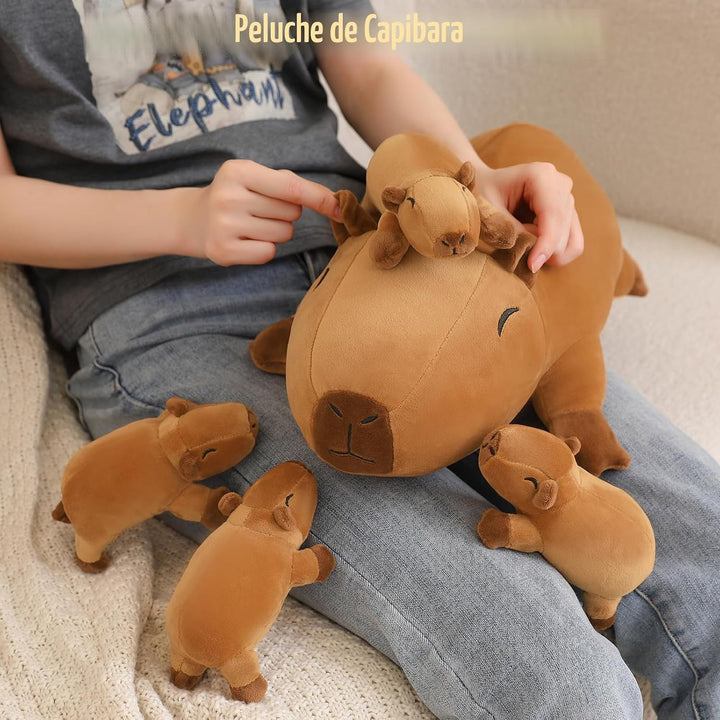 TOYSYM Capybara - Bonita almohada de peluche de Capybara con 4 pelu...