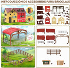 Juguetes de animales de granja para niños, remolque de tractor con luces y sonido, juego de granero de granja, establo de caballos, accesorios de granja, cerdo, oveja, pato ganso, regalos de