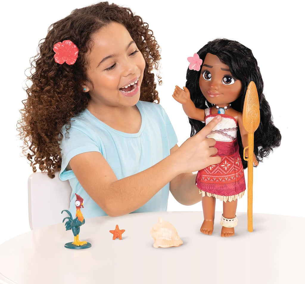 Disney Moana 2 My Singing Friend Moana Doll & Heihei Figure Playset para niñas con licencia oficial de Disney, gran regalo de cumpleaños para niños y niñas