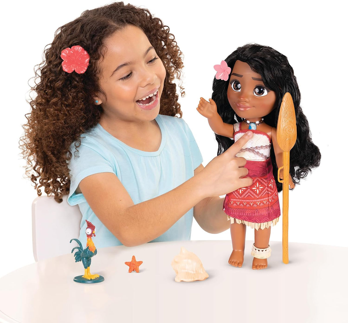 Disney Moana 2 My Singing Friend Moana Doll & Heihei Figure Playset para niñas con licencia oficial de Disney, gran regalo de cumpleaños para niños y niñas
