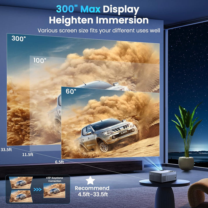 【28000 lúmenes de alta luminosidad】Proyector con WiFi 5G y Bluetoot...