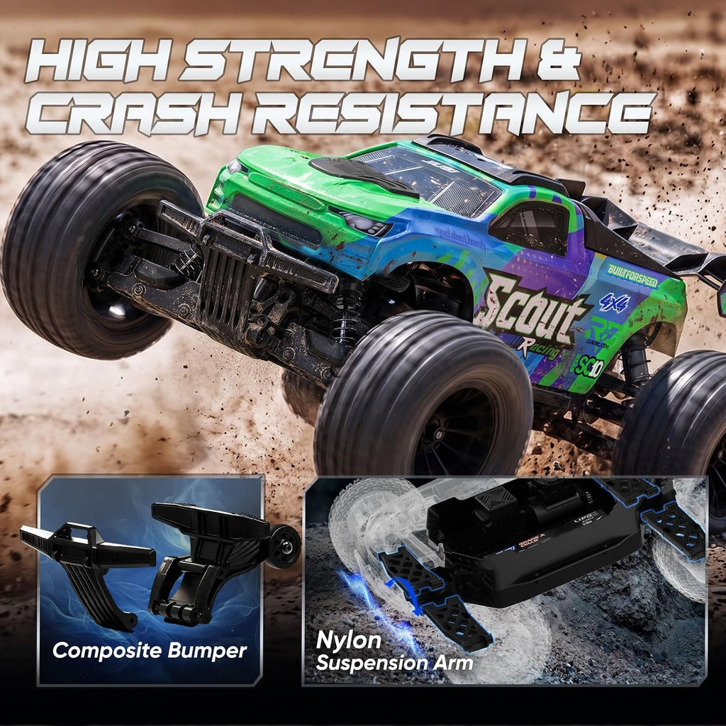 Autos RC sin escobillas 1/10 RTR para adultos, máximo 50 mph, 4WD