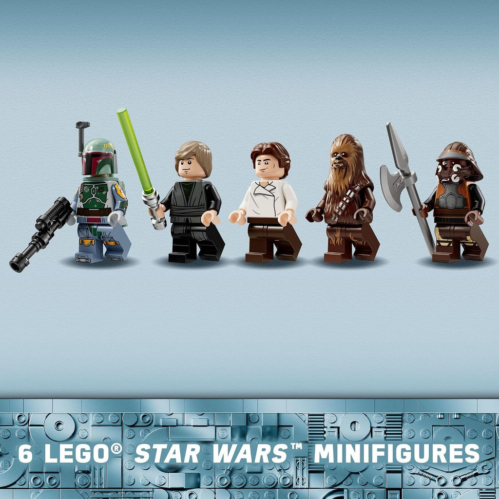 LEGO Star Wars: Return of the Jedi Desert Skiff & Sarlacc Pit, juego de construcción de vehículos con minifigura Nien Nunb del 25 aniversario, juguete coleccionable para fanáticos de Star Wars, regalo