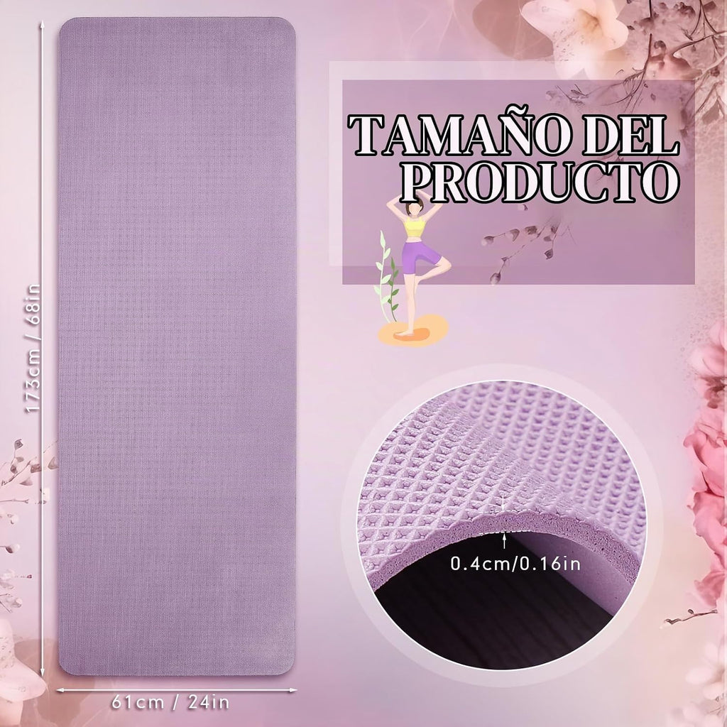 Paquete de 24 alfombrillas de yoga de 68 x 24 pulgadas a granel, 0.157 in de grosor, extra largas, antideslizantes, resistentes a desgarros, juego de ejercicios de yoga para fitness