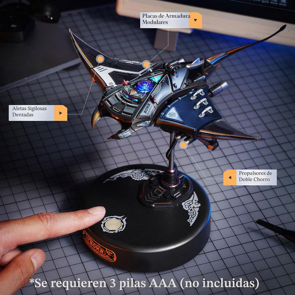 ROKR 3D metal Puzzles para Adults, Manta Ray Mechanical, 3D metal Model Kits para Adults a Build, Unique Electric Mechanical Toy