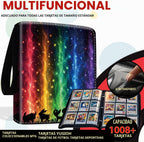 Carpeta de tarjetas 1008 con 9 bolsillos, carpeta de 3 anillos para tarjetas intercambiables con 56 páginas extraíbles, alto almacenamiento, impermeable, soporte para tarjetas de colección