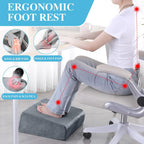 Lámpara Reposapiés para debajo del escritorio, reposapiés ergonómico de oficina con 3 alturas ajustables, reposapiés de espuma viscoelástica de alta densidad para el hogar, viajes, avión con funda lavable