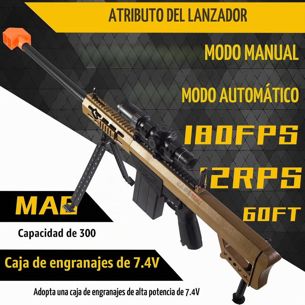 Gel Splat Blaster – Tamaño grande de 42 pulgadas – Manual y automático completo salpicadura 12 Orby por segundo – Batería recargable modular de 7.4 V – para mayores de 14 años