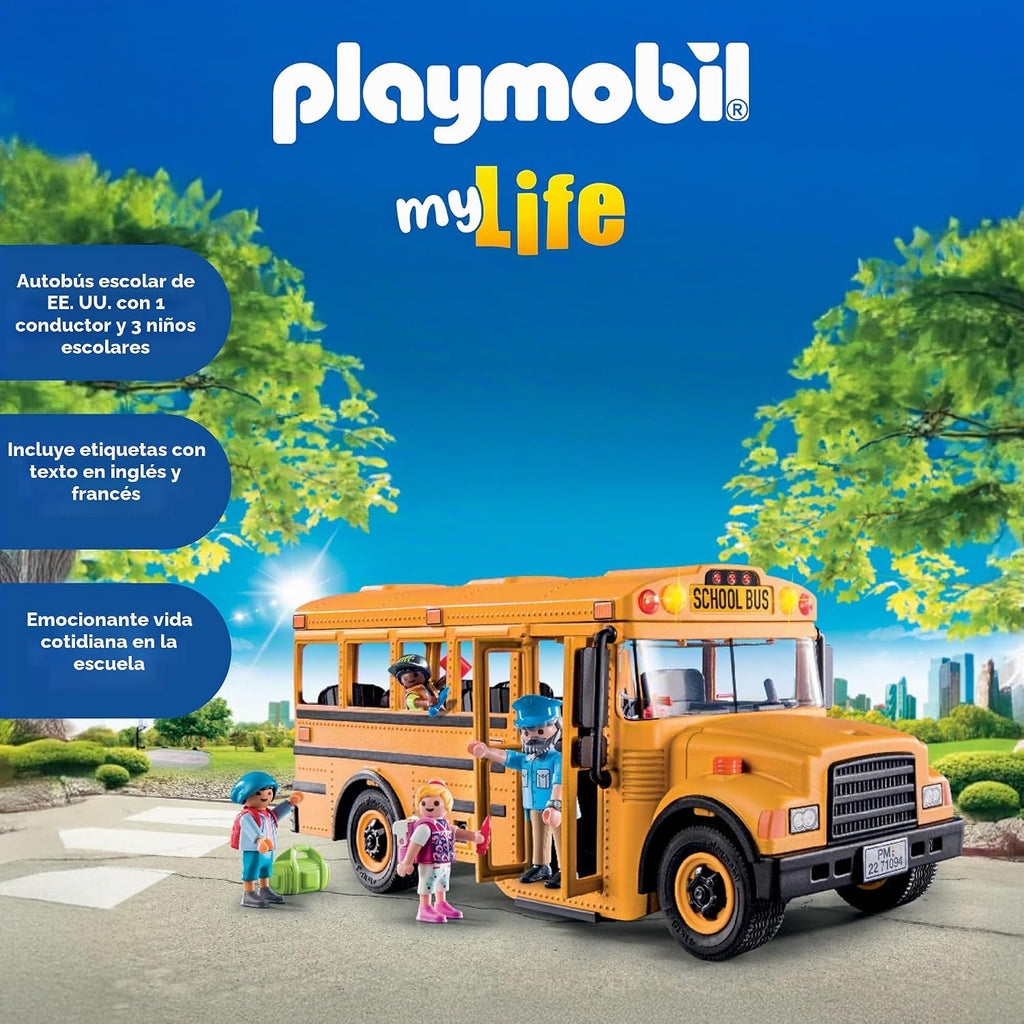 Playmobil Autobús escolar con accesorios y 4 figuras