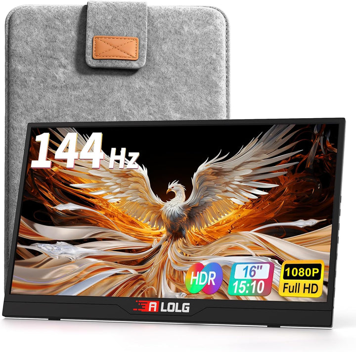 ALOLG 144Hz 16" Monitor portátil 1920x1200 FHD IPS con USB-C Mini H...