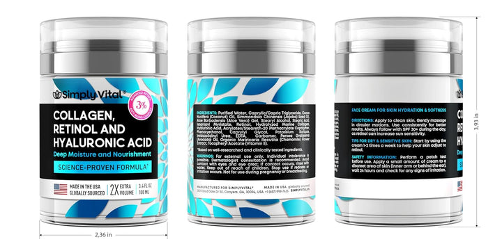 SimplyVital - Crema de colágeno, retinol y ácido hialurónico - Crem...