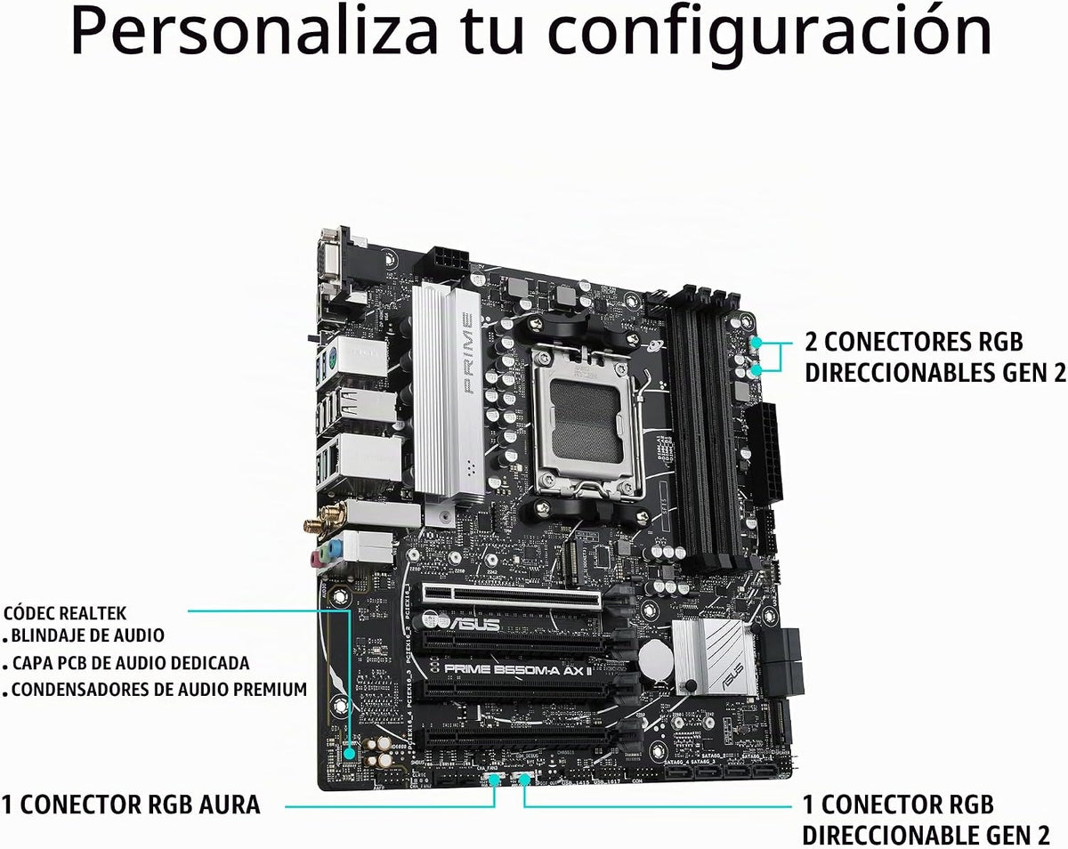 ASUS Prime B650M-A AX II AMD B650 AM5 Ryzen Desktop 9000 8000 y 700...