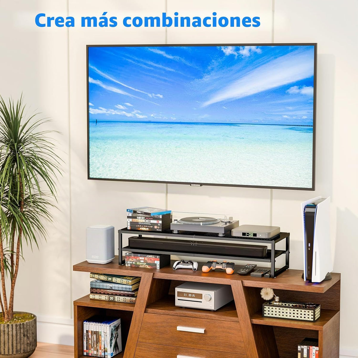 Simple Trending - Soporte elevador para monitor doble con alfombrilla para