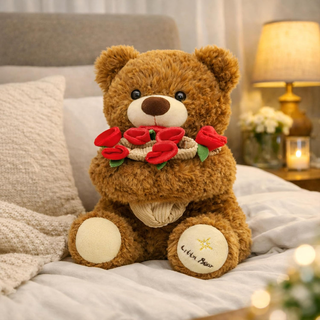 Ramo de peluche de oso de peluche de 11.8 pulgadas, ramo de peluche...