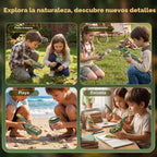 Atrapa insectos para niños con lupa 500X, juguetes educativos de