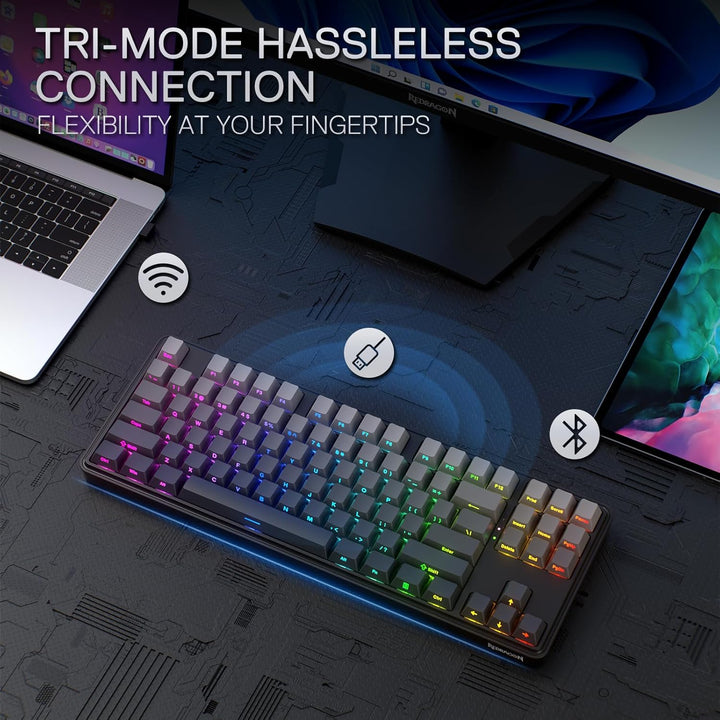Teclado Gaming RGB Redragon K707 PRO GB 80% Gasket, Teclado Mecánic...
