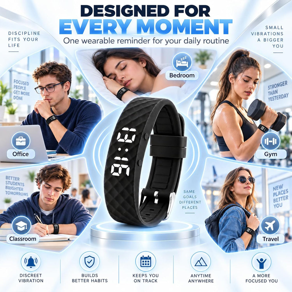 Reloj despertador para personas que duermen pesadas, pulsera vibratoria, reloj de pulsera silencioso, despertar, agitador, despertador, temporizador simple, portátil