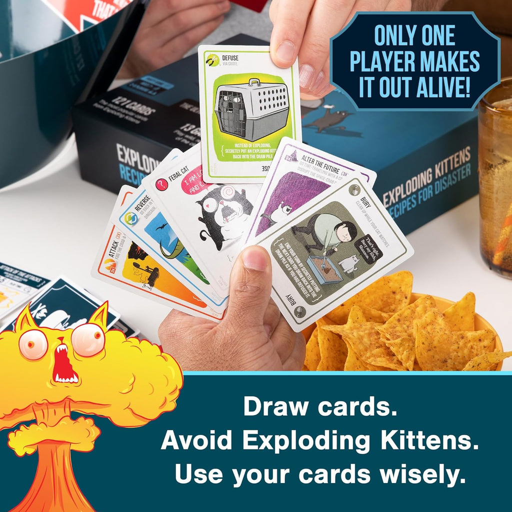 Exploding Kittens Recetas para desastres, 2-5 jugadores, mayores de 7 años